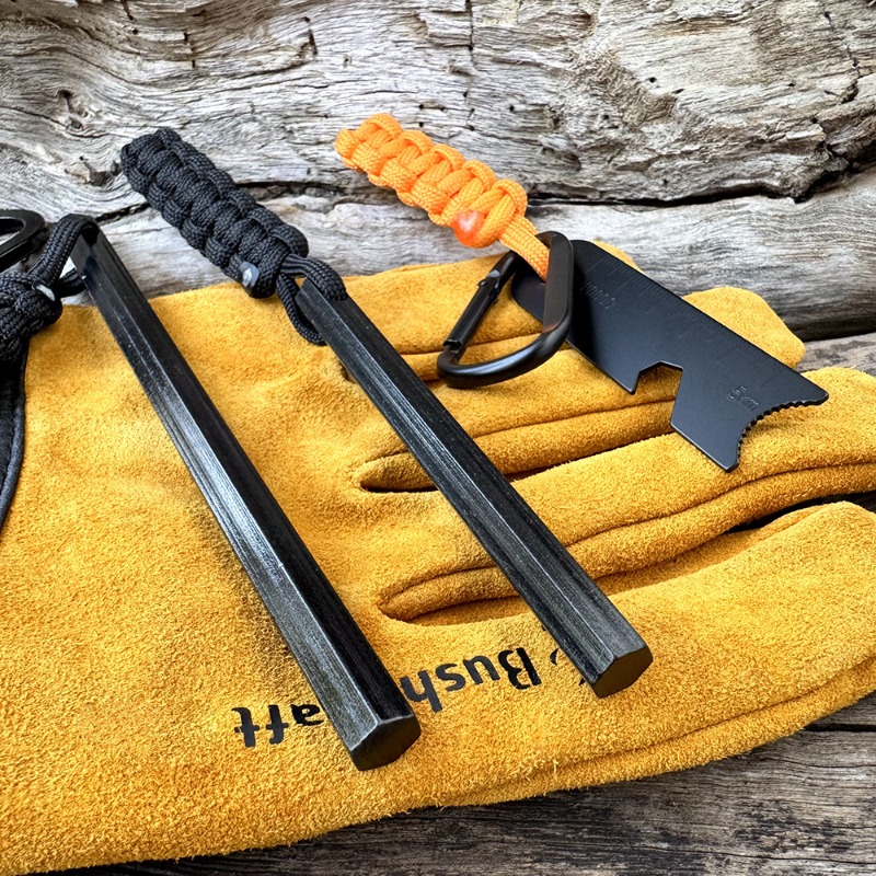 Ferro Rod Striker - عصا صوان ماغنيسيوم سداسية الشكل منسوجة