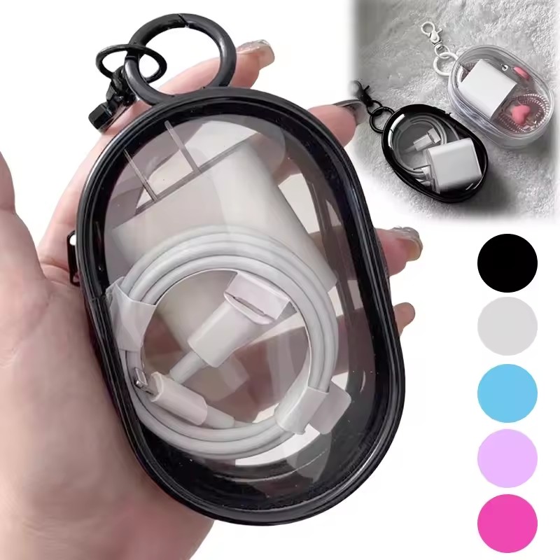 Cable Winder Keychain - صندوق تخزين متعدد الوظائف لتنظيم الكابلات،