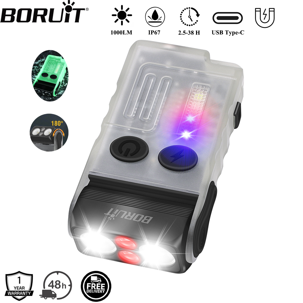 Keychain Flashlight - BORUiT V20 الطنان EDC سلسلة مفاتيح