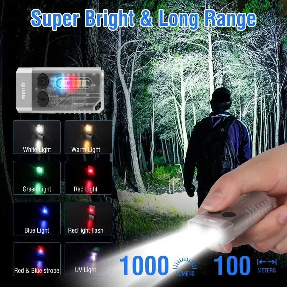 BORUiT V10 المفاتيح الأشعة فوق - مراجعة Keychain Flashlight وسعره