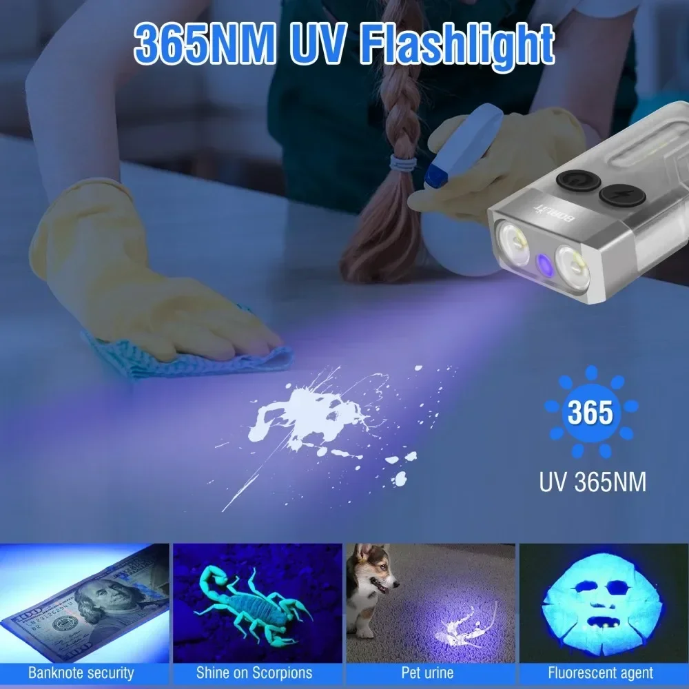 BORUiT V10 المفاتيح الأشعة فوق - مراجعة Keychain Flashlight وسعره