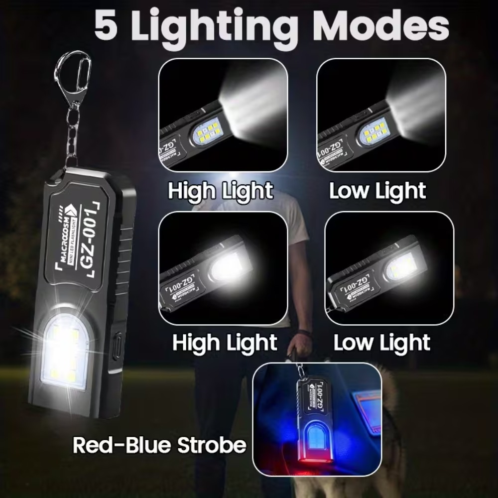 مصباح يدوي صغير COB LED بسلسلة - مراجعة Keychain Flashlight وسعره